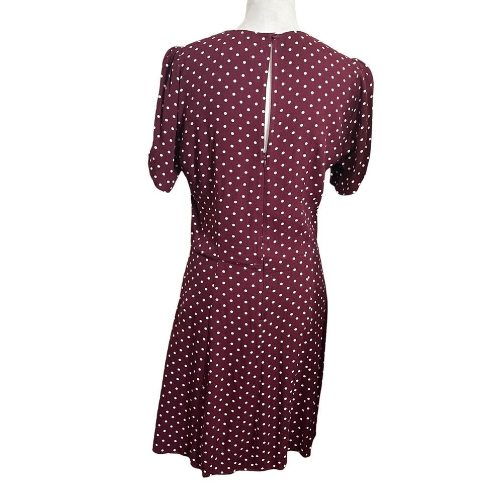 Reformation Irene Women's Size 8 Polka Dot Dress Tie Front Short Sleeve Back Zip - Picture 3 of 9